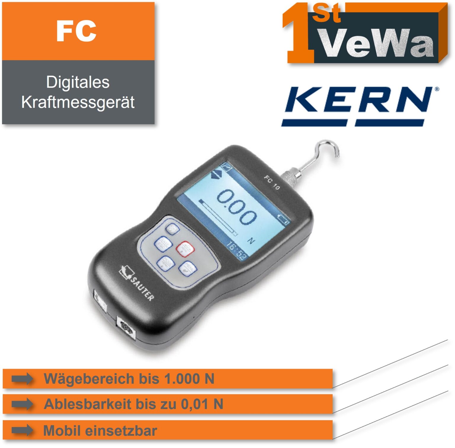 Digitales Kraftmessger T Kern Fc