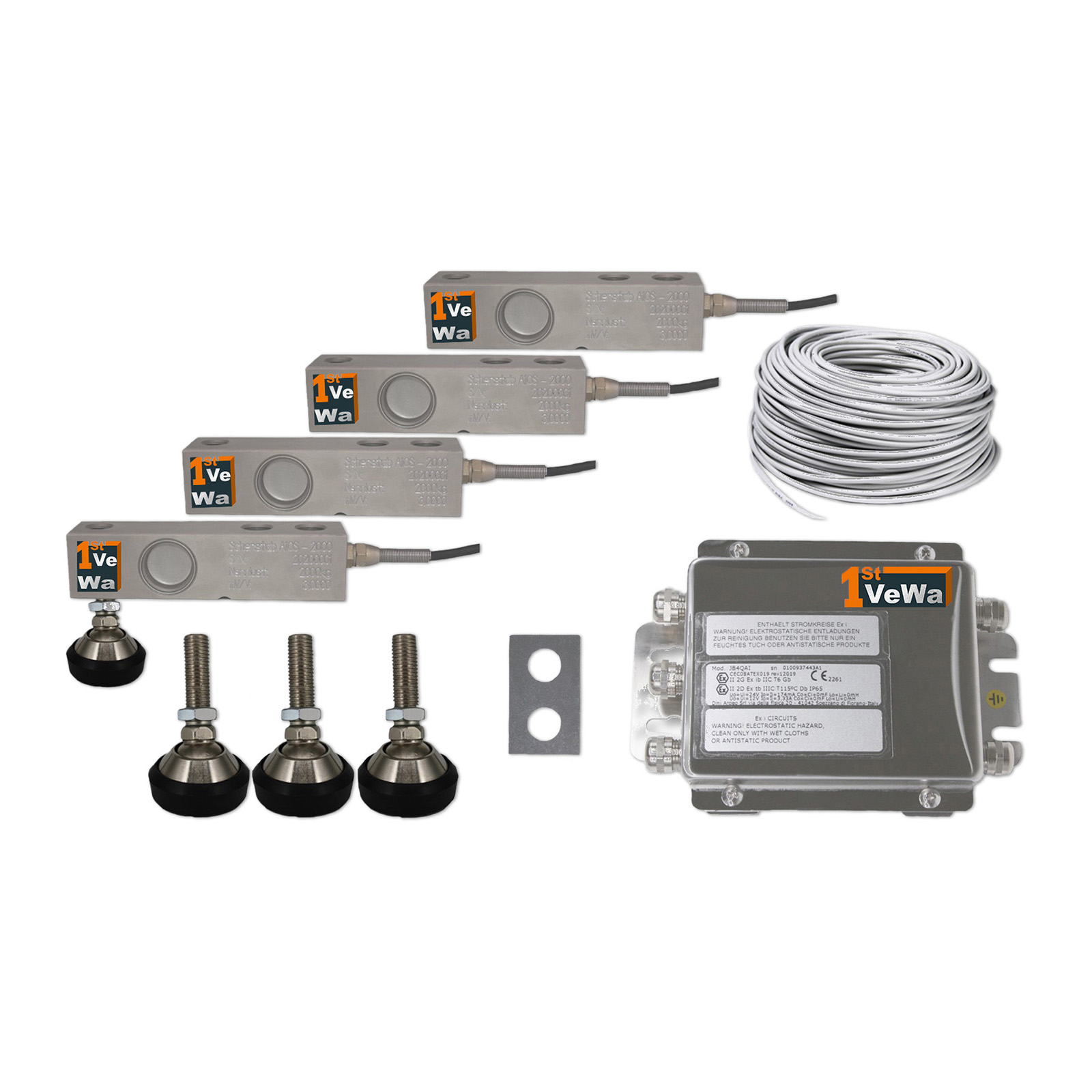 Waagenbausatz BSN - Wägebereich bis 1.000 kg - Nennlast je Zelle 300 kg - mögliche Auflösung 50 g