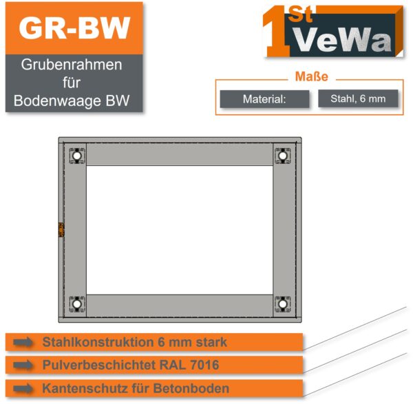 Grubenrahmen für Bodenwaage BW