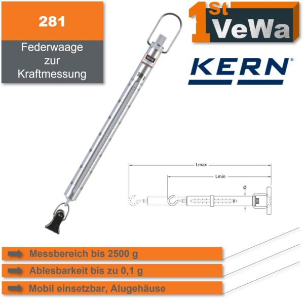 Federwaage bis 2500 g im Alugehäuse