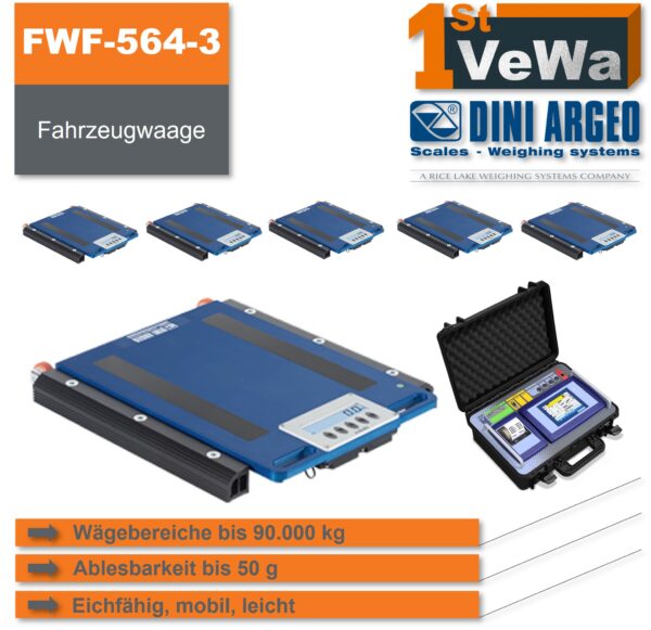 Fahrzeugwaage FWF-564-3 für bis zu3 Achsen