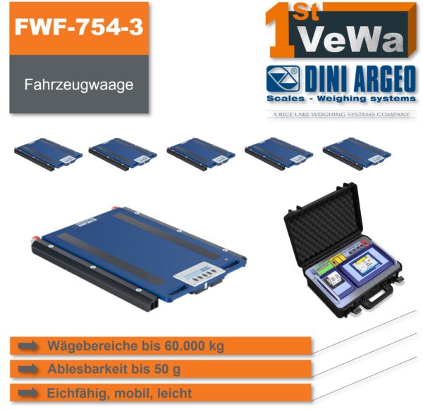 Fahrzeugwaage FWF-754-3 für Fahrzeuge mit bis zu 3 Achsen